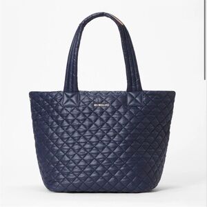 Navy Quilted Tote Bag